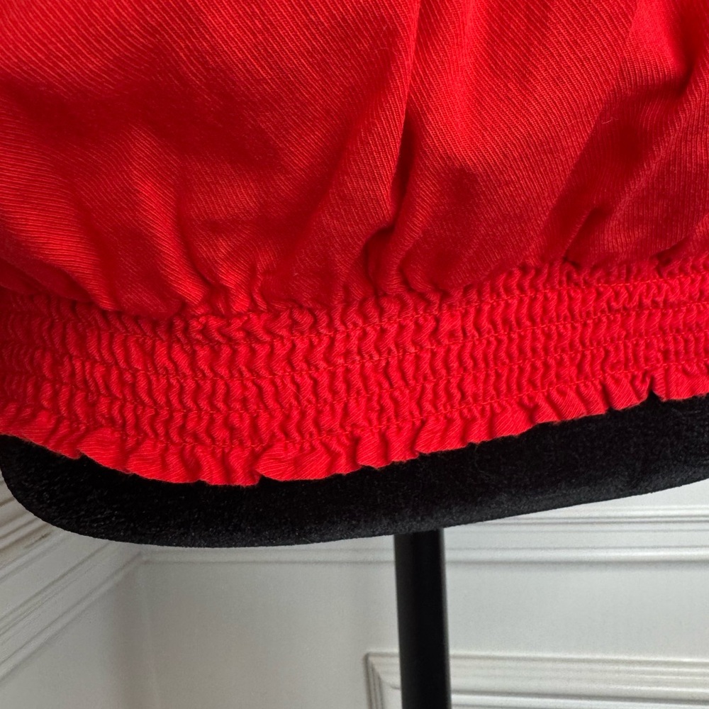 JW Style Women’s Red Pintuck Blouse with elastic on bottom - Picture 2 of 6